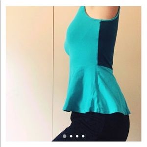Express Gorgeous turquoise peplum w zipper on back